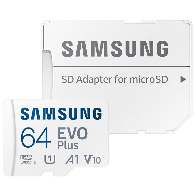 Карта пам'яті MicroSDXC 64GB UHS-I/U3 Class 10 Samsung Evo Plus R160MB/s + Адаптер SD (MB-MC64SA/EU)