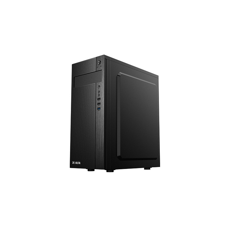 Корпус 2E Alfa E185-400, с БП 2E ATX400W, 1xUSB3.0, 2xUSB2.0, Perforated Side, ATX, черный