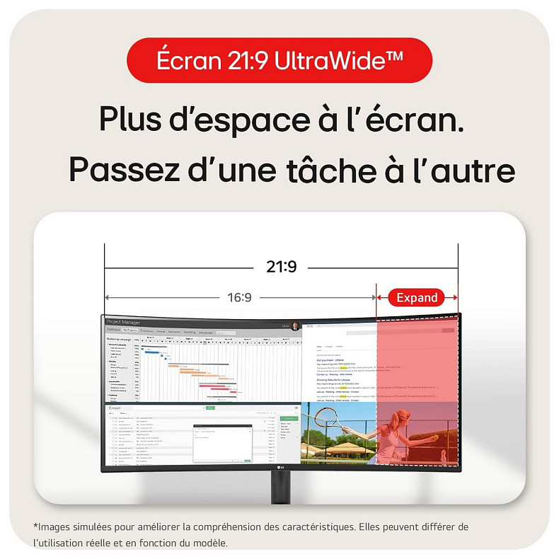 Монітор LG 34" 34WR50QK-B 2xHDMI, DP, Audio, VA, 3440x1440, 21:9, 100Hz, sRGB 99%, CURVED, FreeSync,