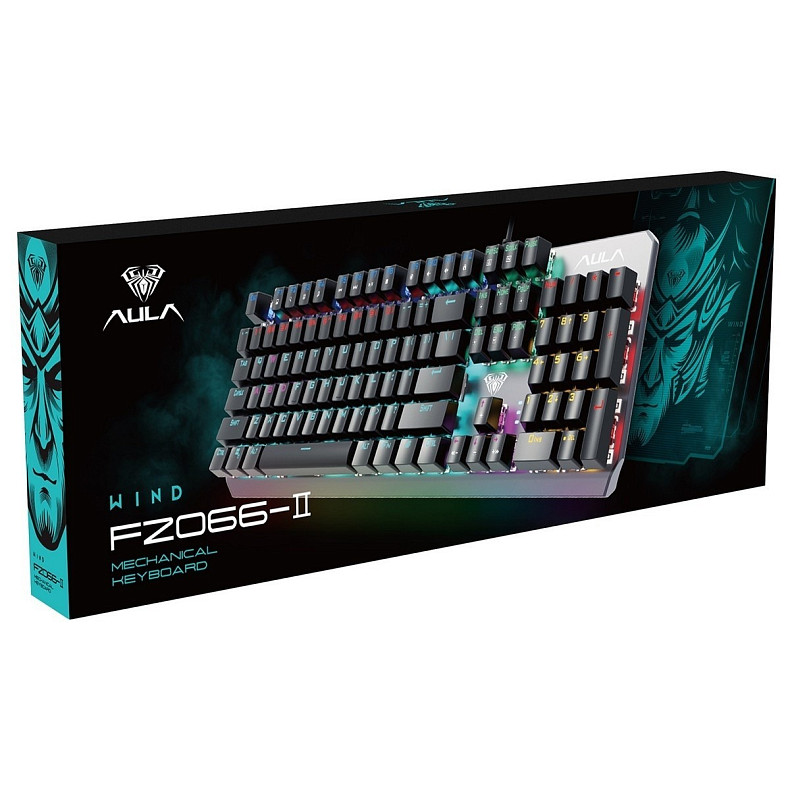 Клавиатура Aula Mechanical F2066-II KRGD blue rainbow backlit (6948391234526)