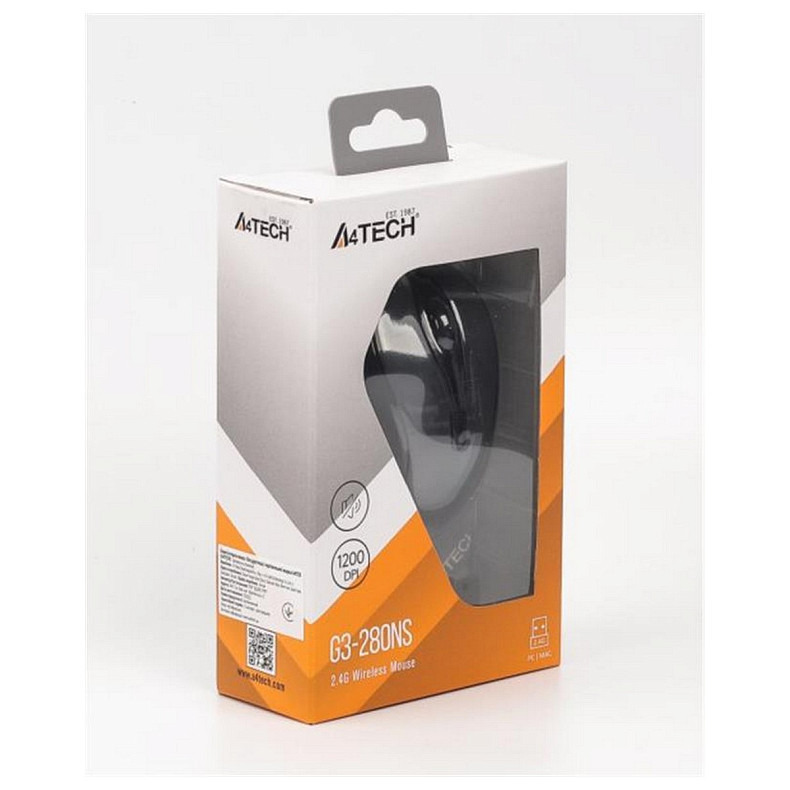 Мишка A4Tech G3-280NS Smoky Grey USB