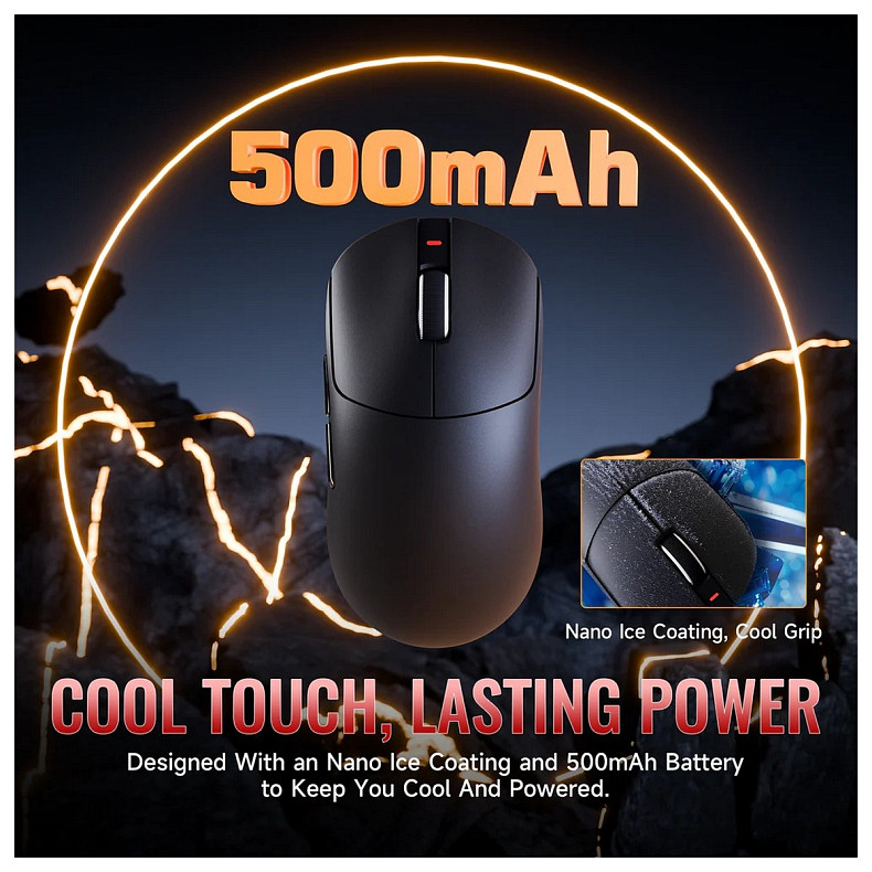 Мышка Attack Shark X8 ULTRA, Wireless/Bluetooth, 42000dpi. (PAW3950MAX), 6кн., Black