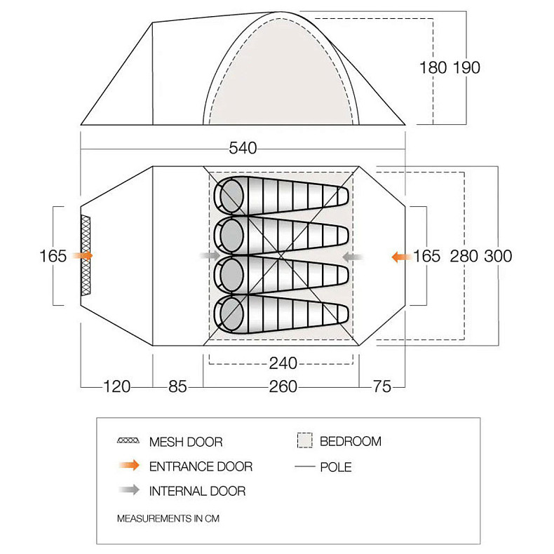 Намет чотиримісний Vango Mokala 450 Mineral Green (TETMOKALA000001)