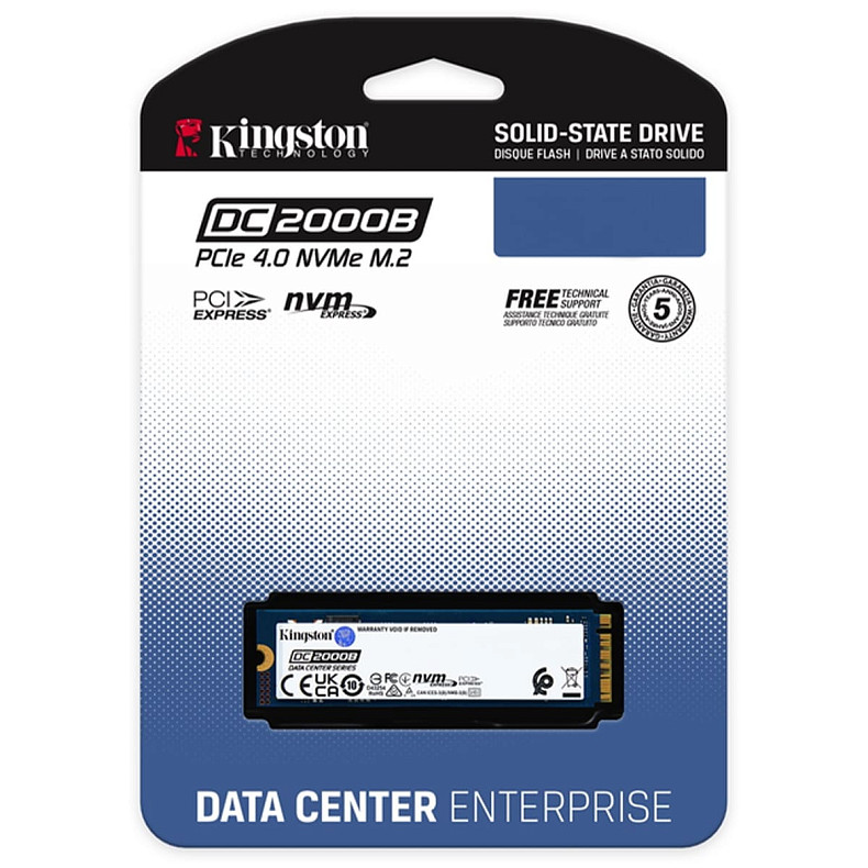 SSD диск M.2 Kingston DC2000B 480GB 2280 PCIe 4.0x4 NVMe 3D NAND TLC