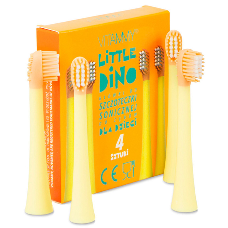 Головки для звуковой зубной щетки VITAMMY Little Dino желтые