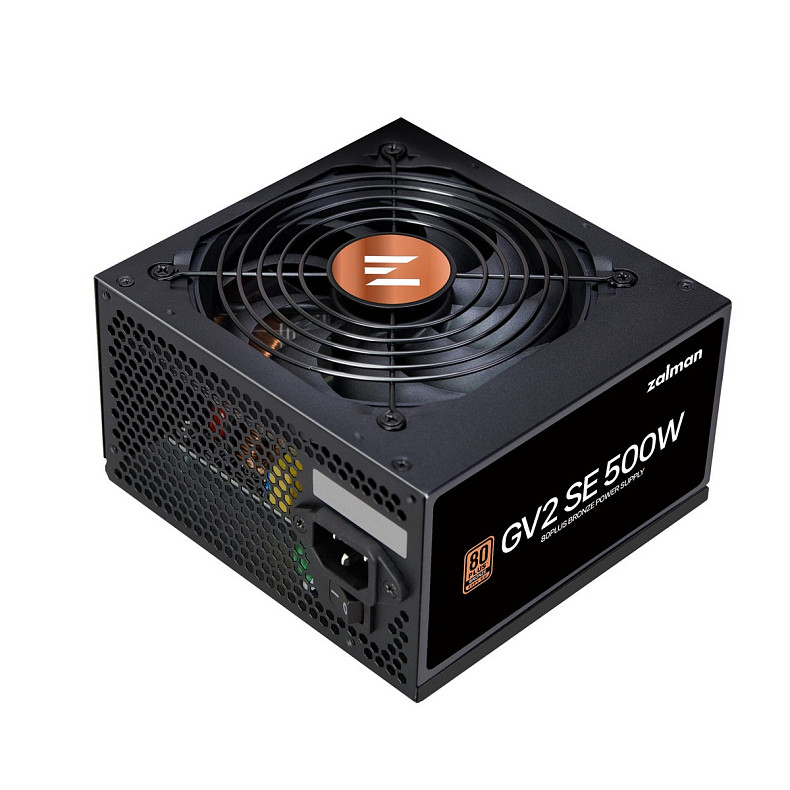 Блок живлення Zalman GV2SE (500W) 88%, 80+ Bronze, 120мм, 1xMB 24pin(20+4), 1xCPU(4pin+ 8pin), 3xMo