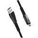 Кабель ColorWay USB-USB Type-C (zinc alloy + led), 2.4А, 1м, Black (CW-CBUC035-BK)