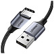 Кабель USB 2.0 AM-Type-C M, 3 м, 3.0A, (18W) Nickel Plating Aluminum Braid Косм сірий, US288 UGREEN