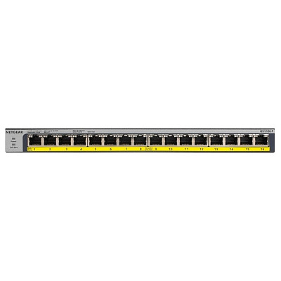 Комутатор NETGEAR GS116LP 16x1GE PoE+(76Вт), FlexPoE, некерований