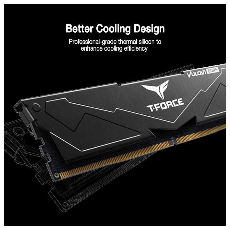 ОЗУ Team T-Force Vulcan DDR5 2x16GB/6000 Black (FLBD532G6000HC38JDC01)