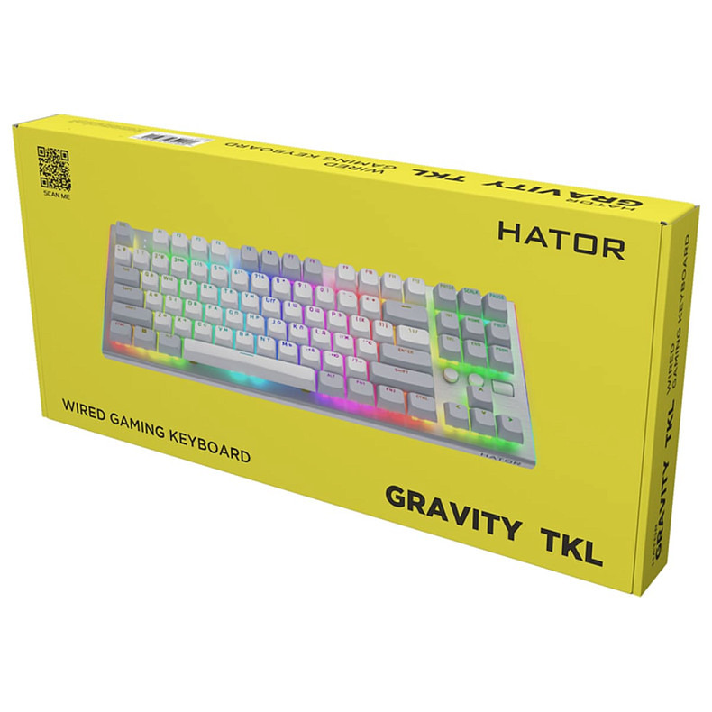 Клавіатура HATOR Gravity TKL orange (HTK561UA) white