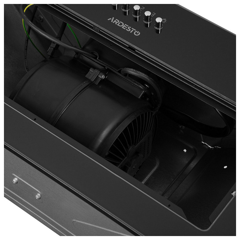 Витяжка Ardesto вбудована, 52см, 700м3ч, скло, 2х1Вт LED, кнопкове, чорний