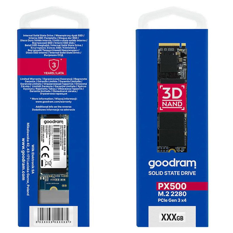 SSD накопитель Goodram PX500 G3 M.2 1TB NVMe PCIe 4.0 2280 SSDPR-PX500-01T-80-G3