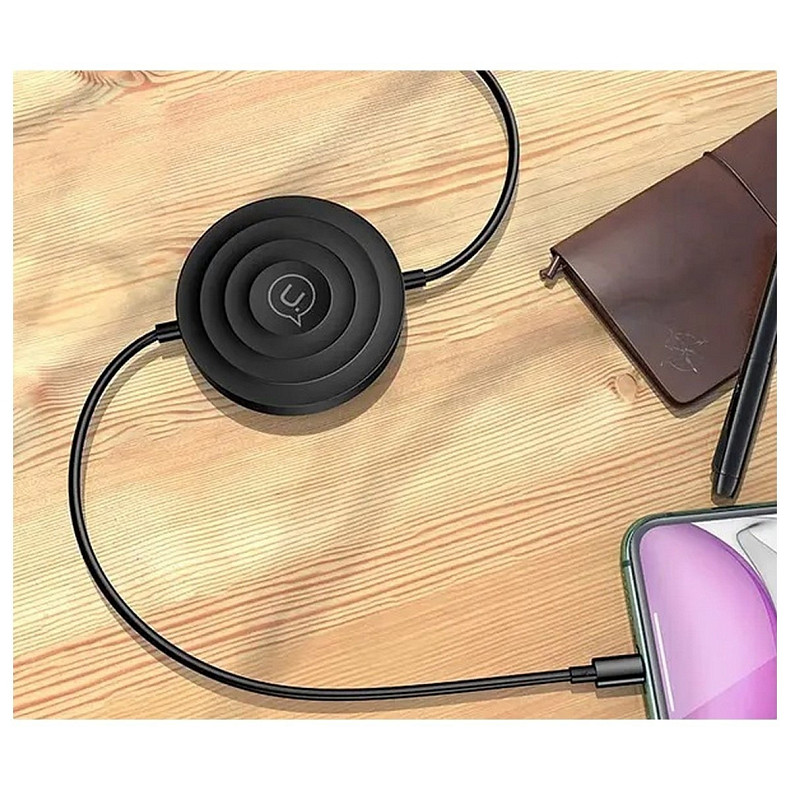 Беспроводное зарядное устройство Usams US-CC096 Wireless Charger + Lightning Charging Cable Black (C