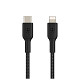 Кабель USB-C > Lightning заряджання/синхронізації Belkin, 2м, Type-C, плетений, чорний