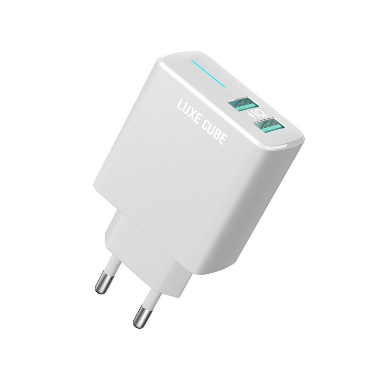 Зарядний пристрій Luxe Cube 2USB 12W Smart White (4826986900792)