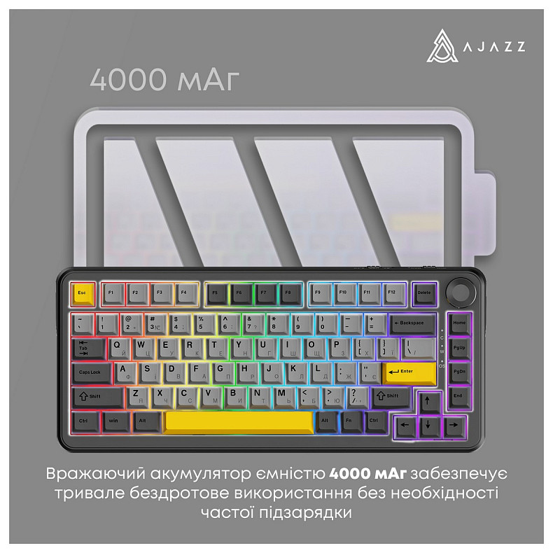 Клавіатура Ajazz AK820 Max Plus Day Dream Switch Black (AK820MAX-DD-BGY)