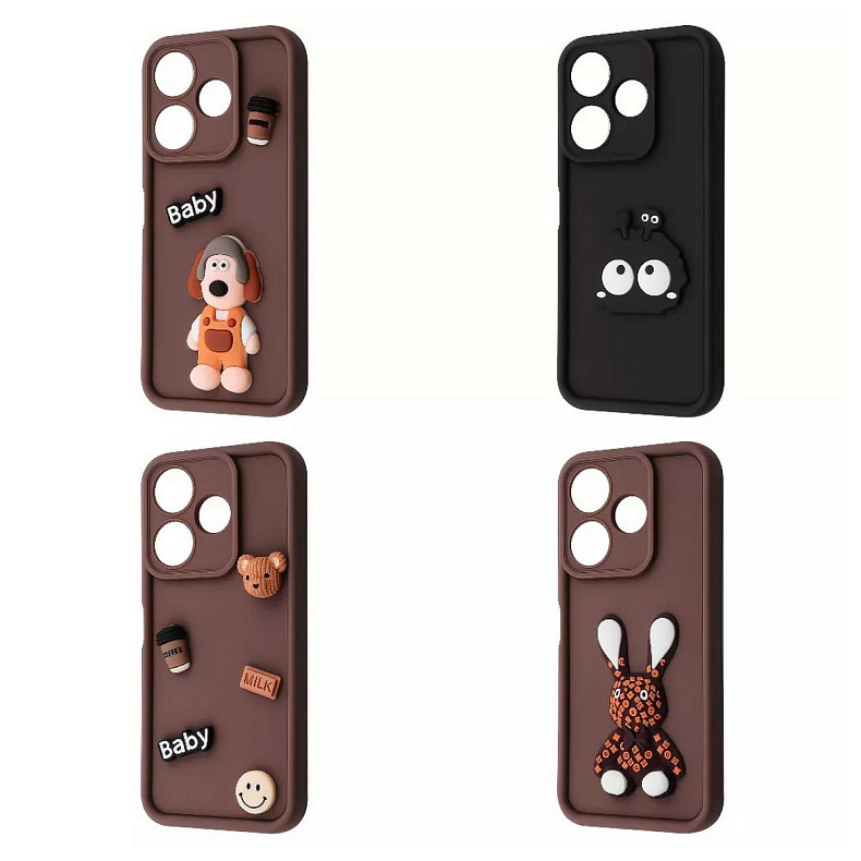 Чeхол-накладка Pretty Things Case для Xiaomi Redmi 13 4G/Poco M6 4G/Note 13R Brown/Baby