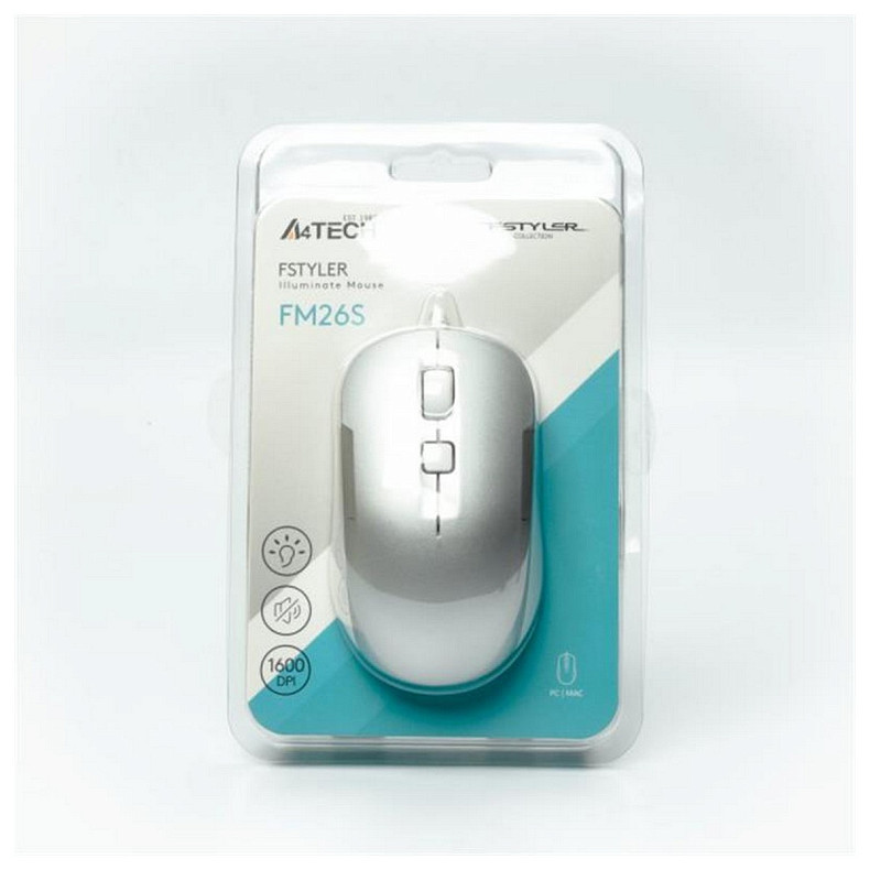 Миша A4Tech Fstyler FM26S Icy White