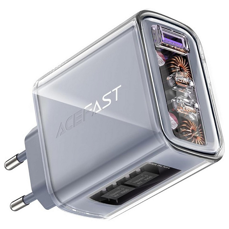 Зарядное устройство 3xUSB 65W (2xUSB-C+USB-A) Gan A45 Fast Charger Mountain mist Acefast