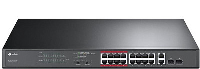 Коммутатор TP-Link TL-SL1218MP (16*100Мбит, 2*1Гбит, 2*SFP, PoE)