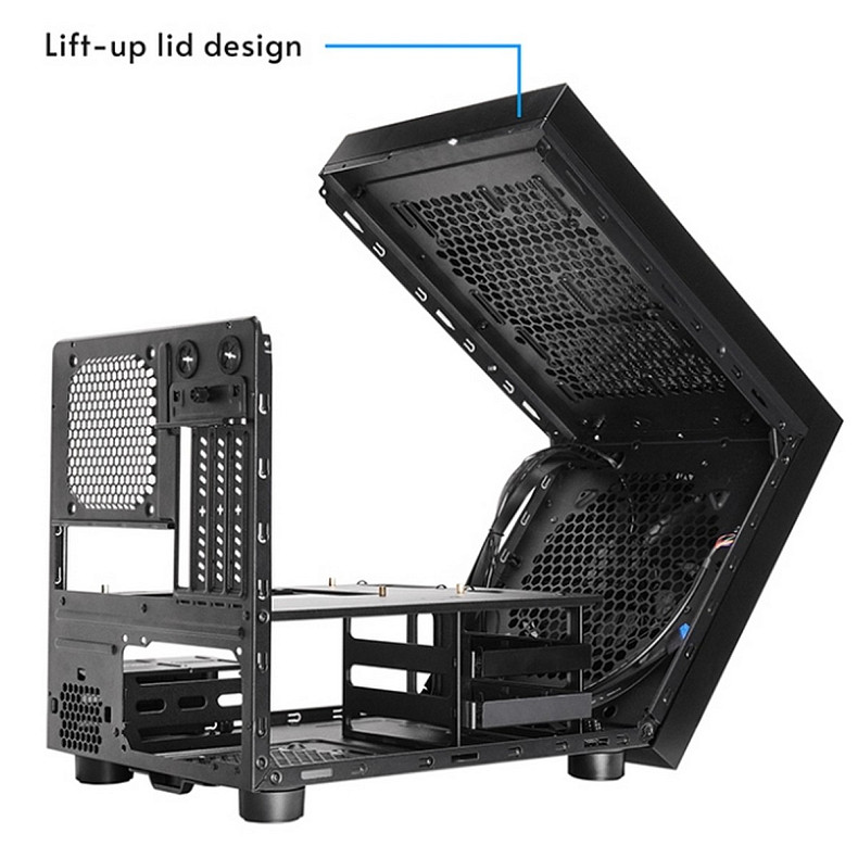Корпус Chieftec THE CUBE CI-03B-OP, без БЖ, fan 20cm, mATX, Black