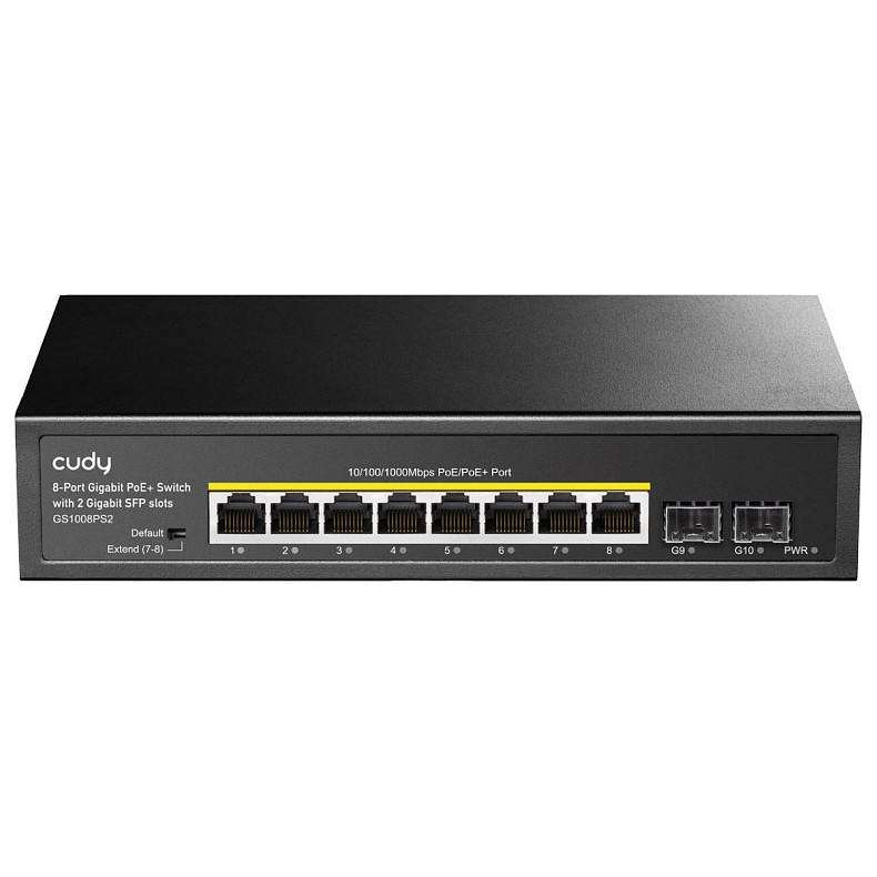 Коммутатор Cudy GS1008PS2, 8-Port Gigabit PoE+ Switch with 2 Gigabit SFP slot 120W