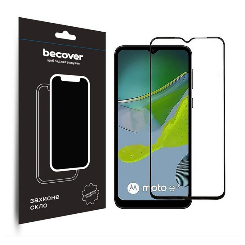 Защитное стекло BeCover для Motorola Moto E13 Black (708843)