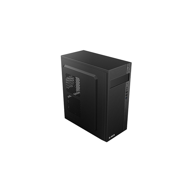 Корпус 2E Alfa E185-400, з БЖ 2E ATX400W, 1xUSB3.0, 2xUSB2.0, Perforated Side, ATX, чорний