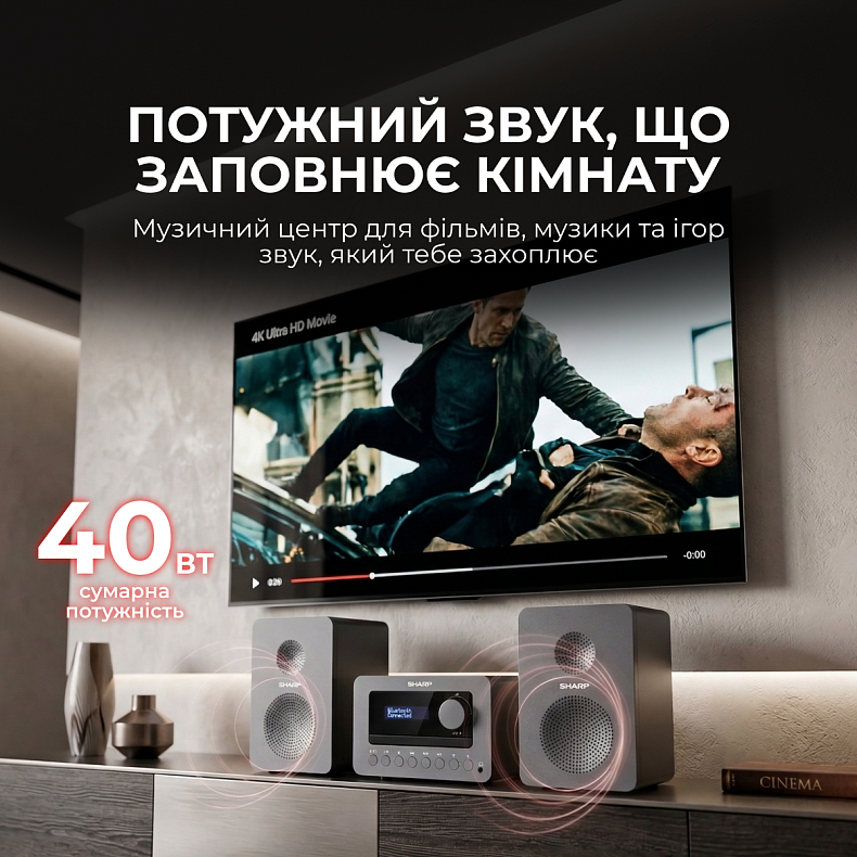 Музичний центр Sharp XL-B514(GY) Grey