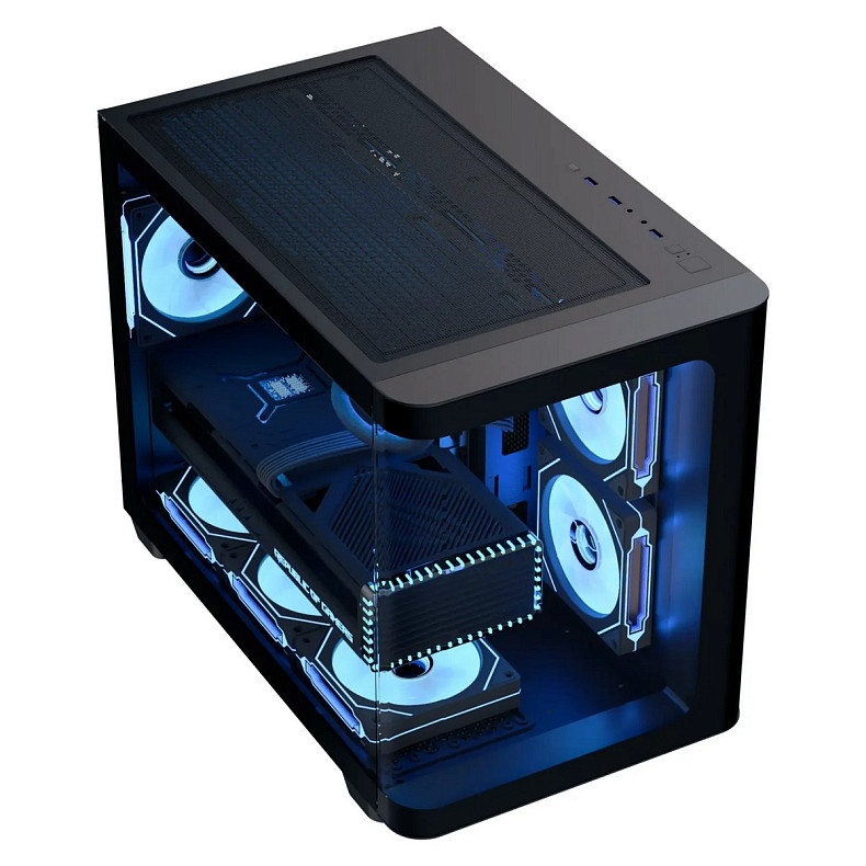 Корпус AeroCool P300C-G-BK-v1 (ACCS-PN02033.11) Black без БП