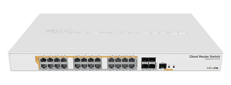 Роутер (маршрутiзатор) Маршрутизатор MikroTik CRS328-24P-4S+RM (24x1G PoE+, 4xSFP+, 450W max, L3)