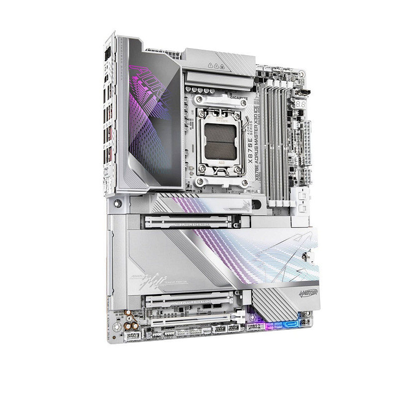 Материнська плата GIGABYTE X870E A MASTER X3D ICE sAM5 X870 4xDDR5 M.2 Wi-Fi BT HDMI DP ATX