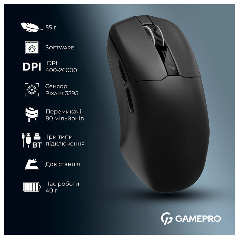 Миша GamePro Asgard Thor Black (GM023B)