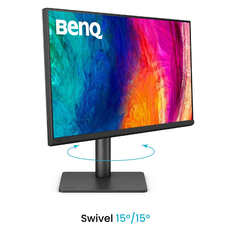 Монитор 27" BenQ PD2706QN, QHD, IPS, HDMI, DP, USB-C, HAS, Pivot, колонки, темно серый
