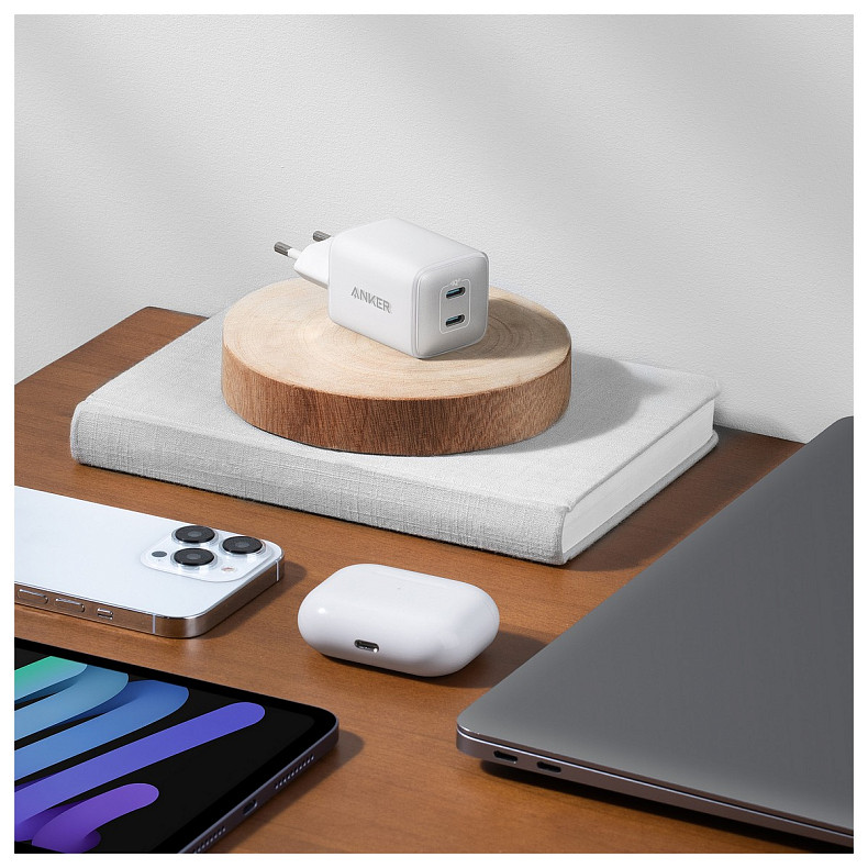 Сетевая зарядка ANKER PowerPort 521 Nano Pro - 40W 2xUSB-C PIQ3.0 (Белый)