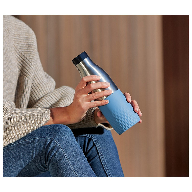 Термопляшка Tefal Bludrop soft touch, 500мл, нержавіюча сталь, блакитний (N3110710)