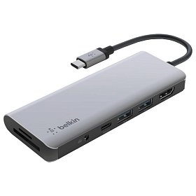 Хаб Belkin USB-C 7в1 Ethernet/HDMI/VGA/2хUSB-A/USB-C/SD/microSD/jack3.5