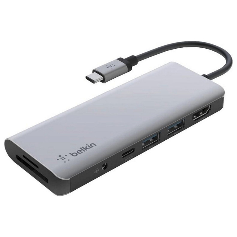 Хаб Belkin USB-C 7в1 Ethernet/HDMI/VGA/2хUSB-A/USB-C/SD/microSD/jack3.5