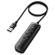 Хаб USB 3.2 Type A -> 4xUSB 3.2 Активный, 1м Черный CM416 Ugreen
