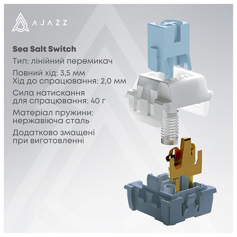 Клавиатура Ajazz AK650 Sea Salt Switch White USB-C (AK650-SS-BWB)