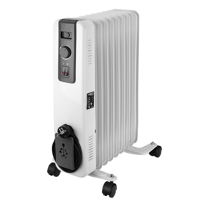 Обігрівач оливний Neo Tools, 25м2, 2000Вт, мех. упр-ння, 9 секцій, білий
