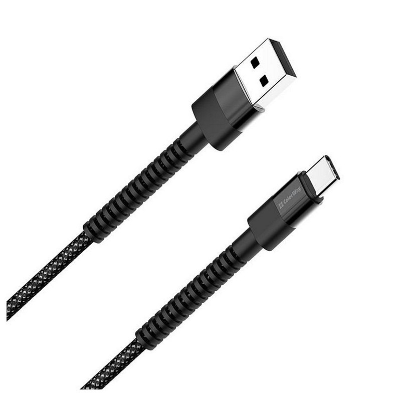 Кабель ColorWay USB - Type-C (M/M), 2.4 А, 1 м, Black (CW-CBUC063-BK)