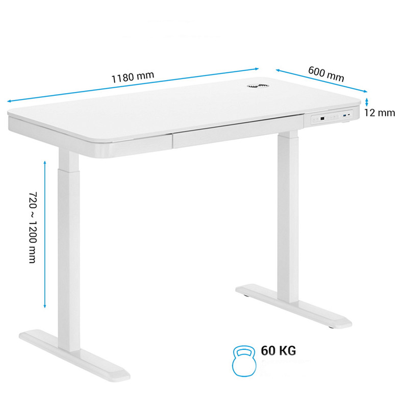 Комп’ютерний стіл з електрорегулюванням висоти OfficePro ODE111W
