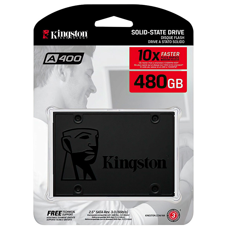 SSD диск Kingston SSDNow A400 480GB 2.5" SATAIII TLC (SA400S37/480G)