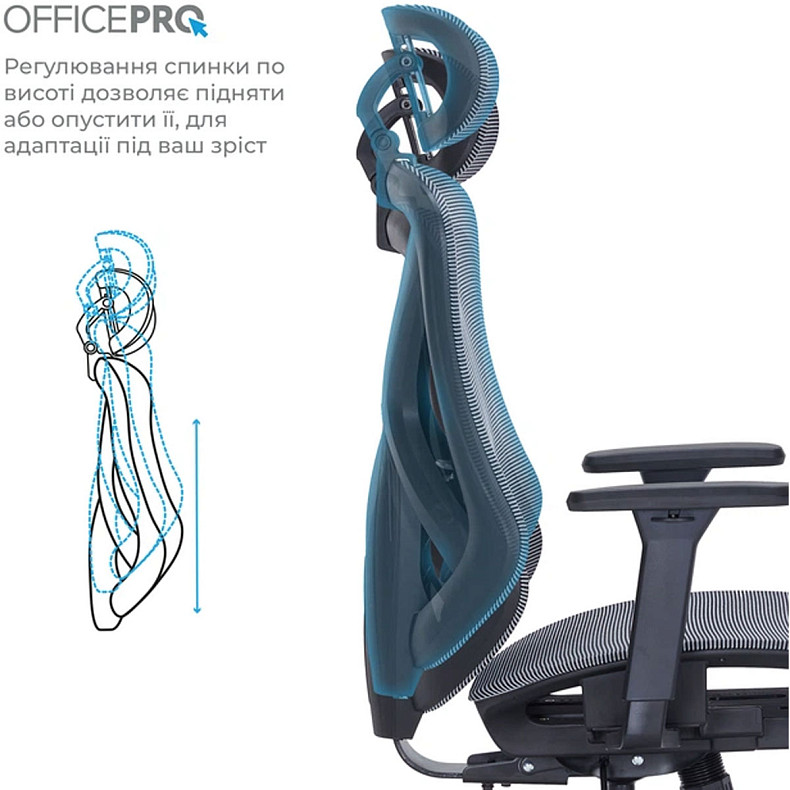 Крісло офісне Officepro Atlas OC630-B-DG-DG