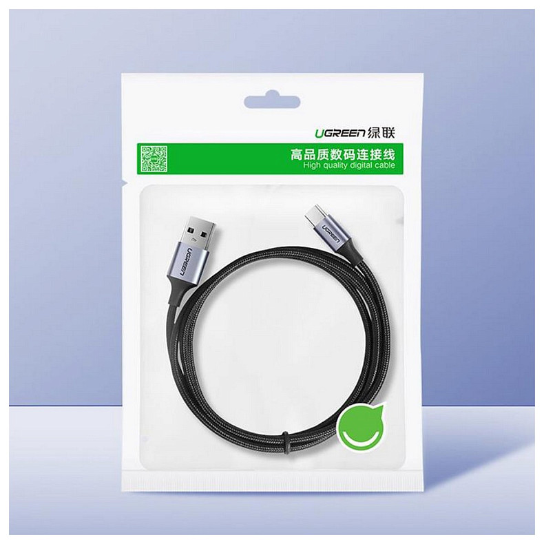 Кабель Ugreen US288 USB - USB-C, 1м, Black (60126)