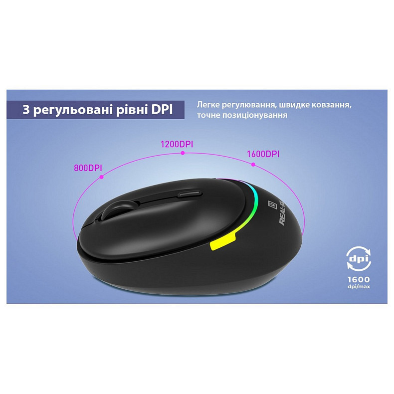 Миша бездротова REAL-EL RM-440W Black