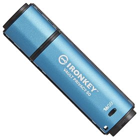 Флеш-накопичувач USB3.2 16GB Kingston IronKey Vault Privacy 50 Type-A Blue (IKVP50/16GB)