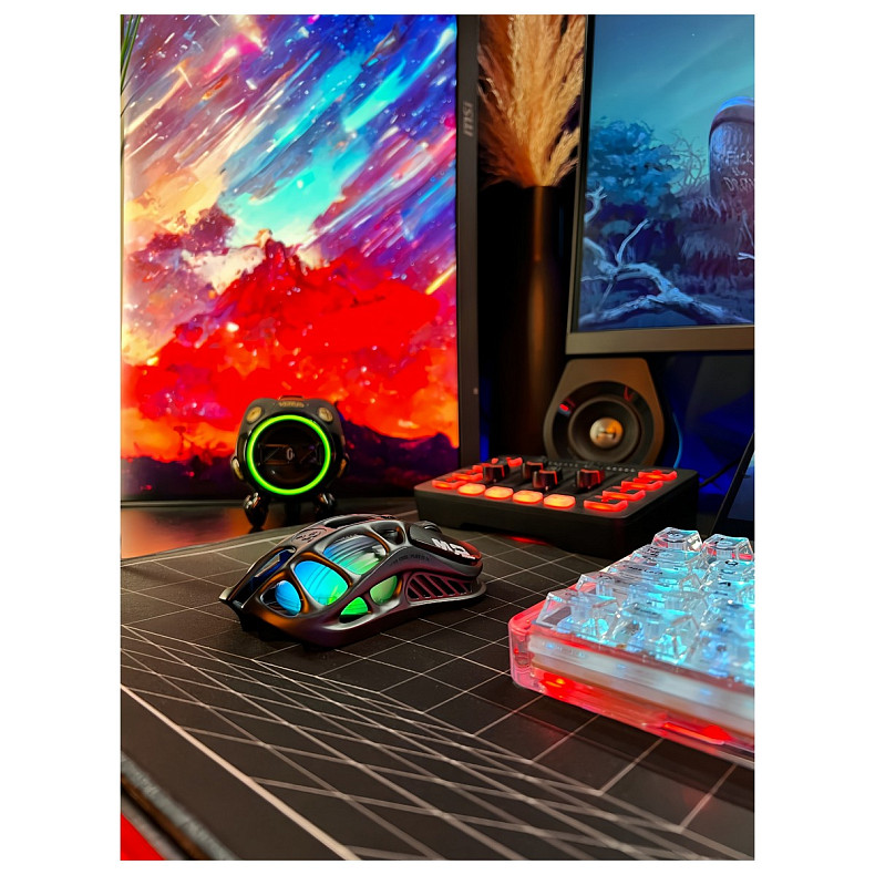 Мышь GravaStar Mercury M2, BT/WL/USB-A, RGB, черный